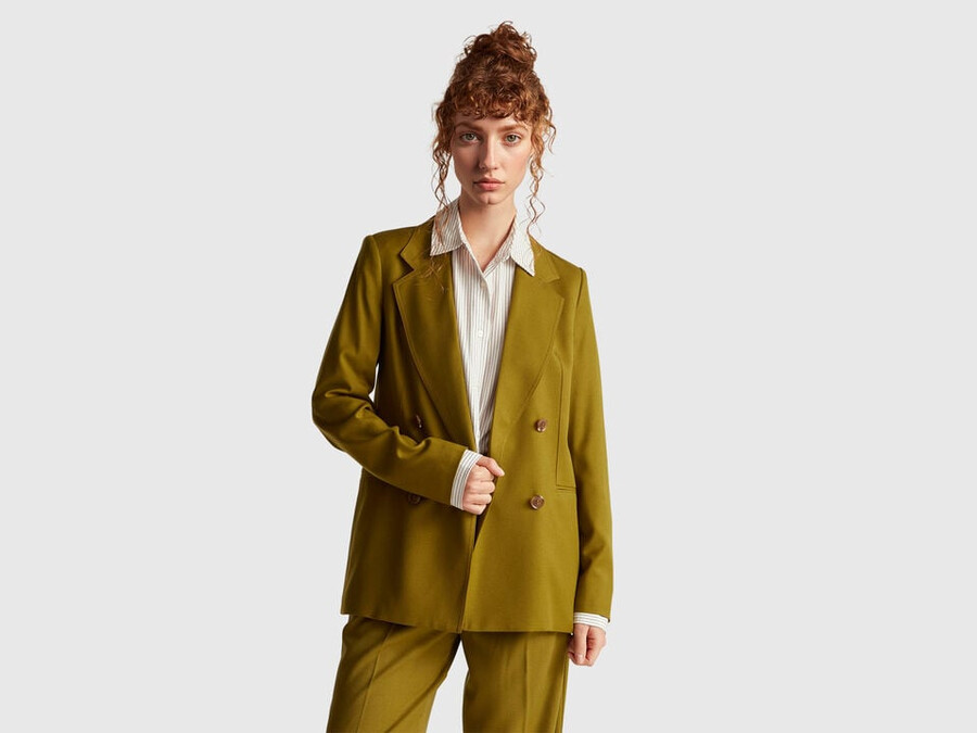 double-breasted jacket in viscose blend