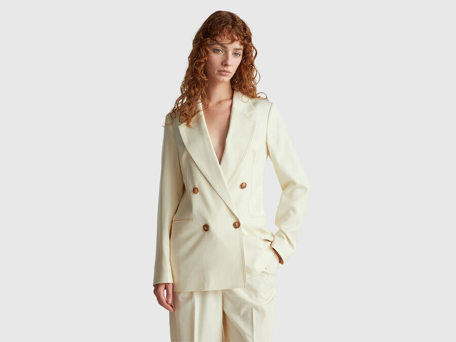 double-breasted jacket in viscose blend