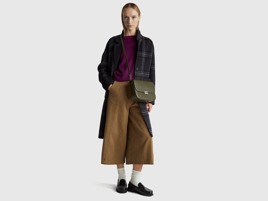 purple crew neck sweater in merino wool