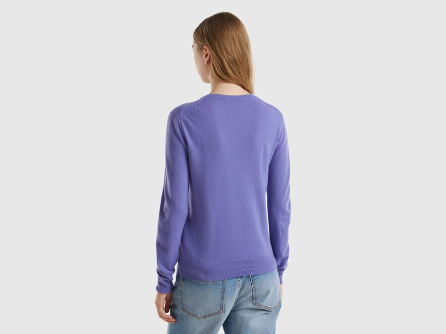 periwinkle crew neck sweater in merino wool