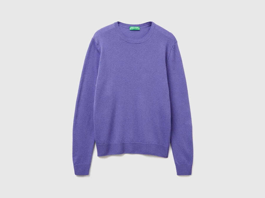 periwinkle crew neck sweater in merino wool