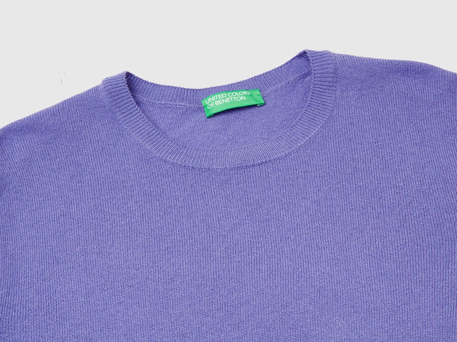 periwinkle crew neck sweater in merino wool
