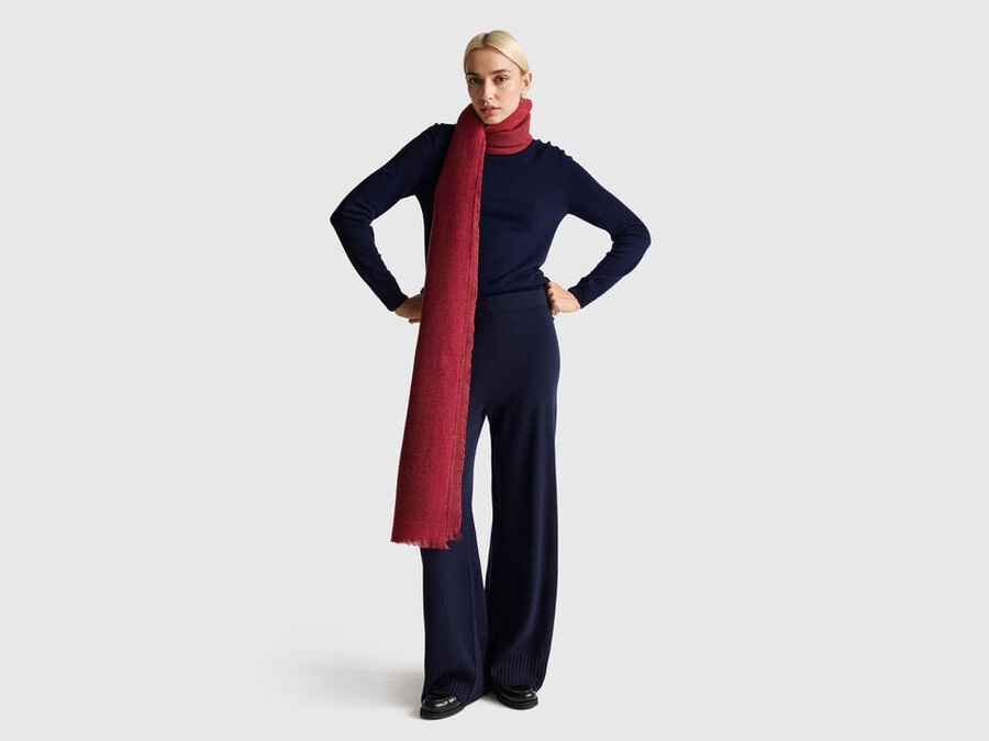 dark blue turtleneck in pure merino wool