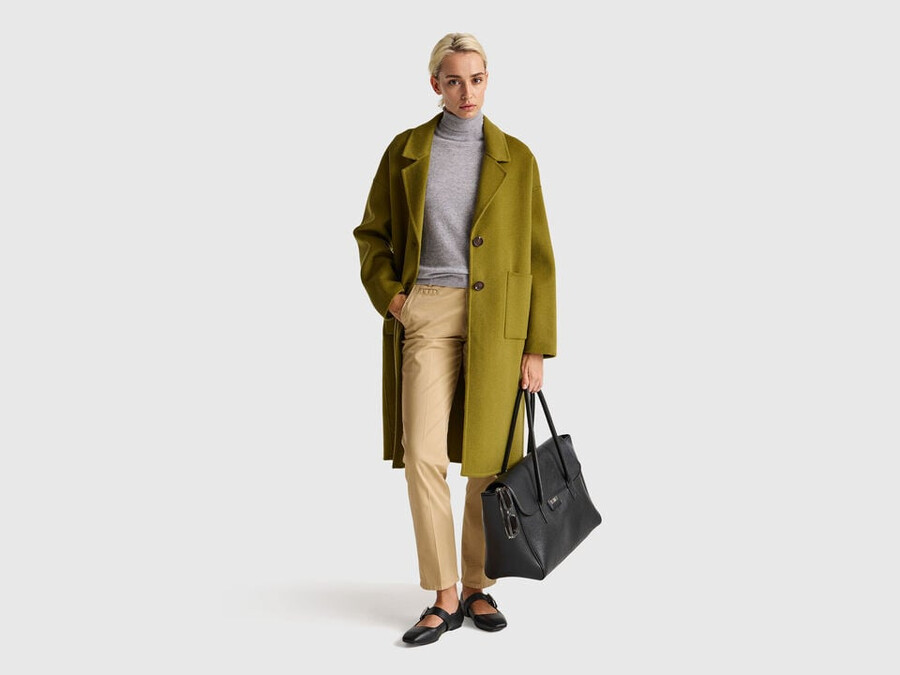 marl gray turtleneck sweater in pure merino wool