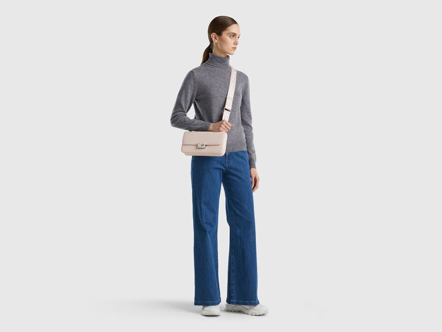 mouse gray turtleneck sweater in pure merino wool