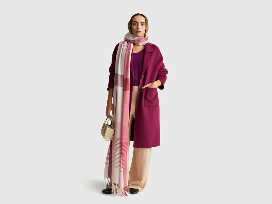 purple v-neck sweater in pure merino wool