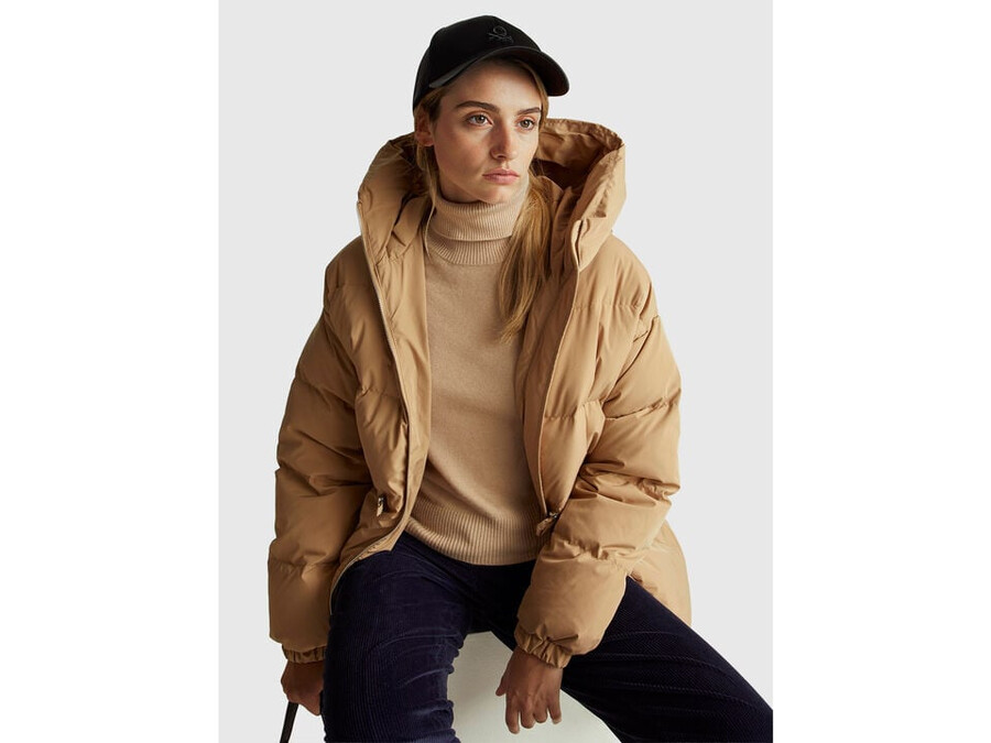 camel short sleeve turtleneck in cashmere blend
