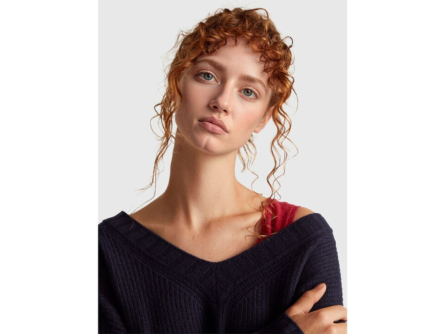 v-neck sweater in wool blend