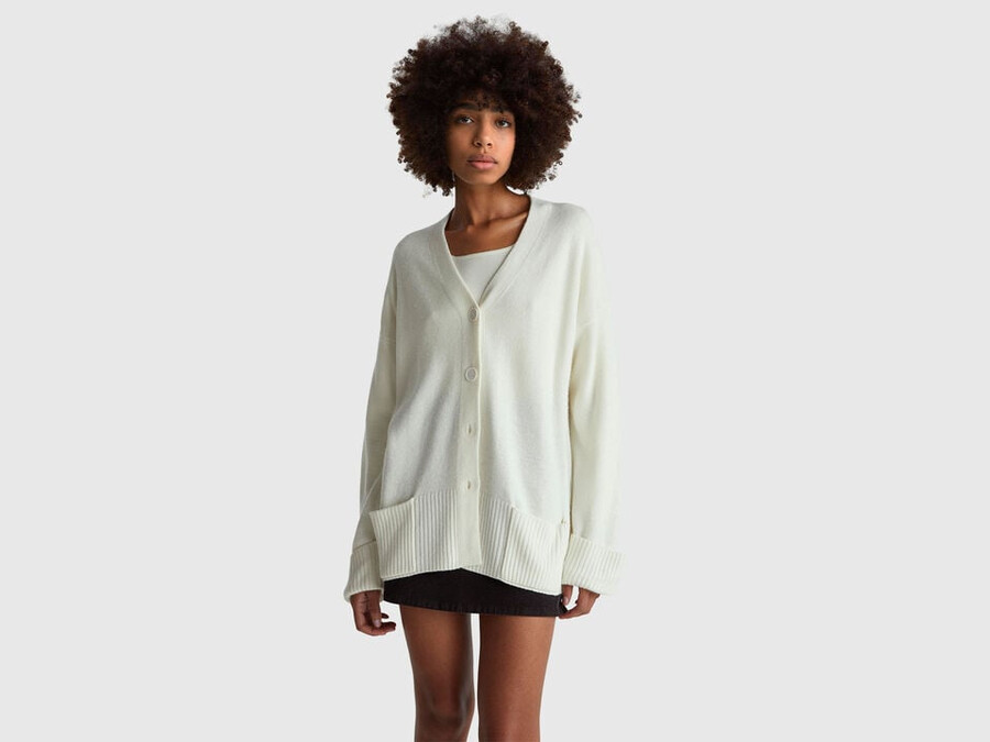 oversized fit cardigan in wool blend