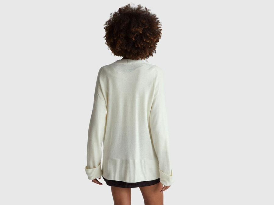 oversized fit cardigan in wool blend