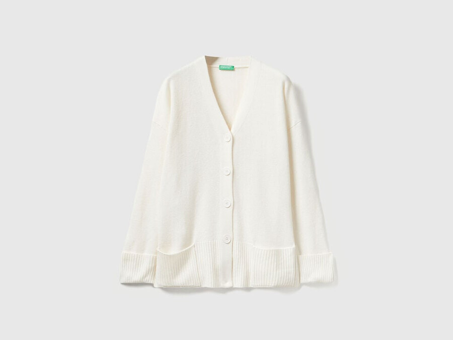 oversized fit cardigan in wool blend