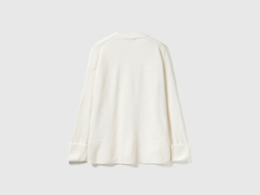 oversized fit cardigan in wool blend