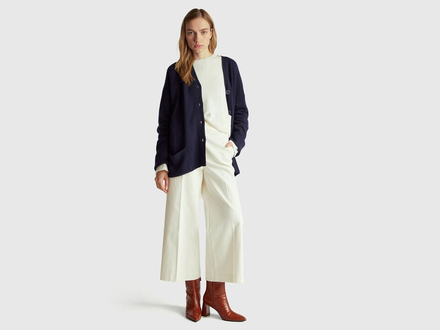 oversized fit cardigan in wool blend