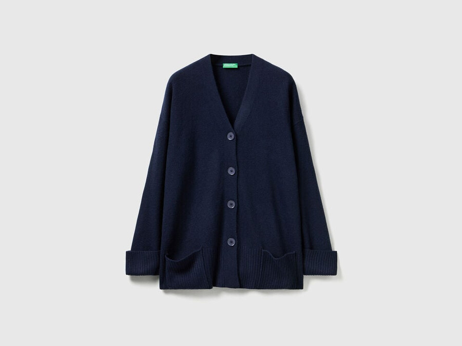 oversized fit cardigan in wool blend