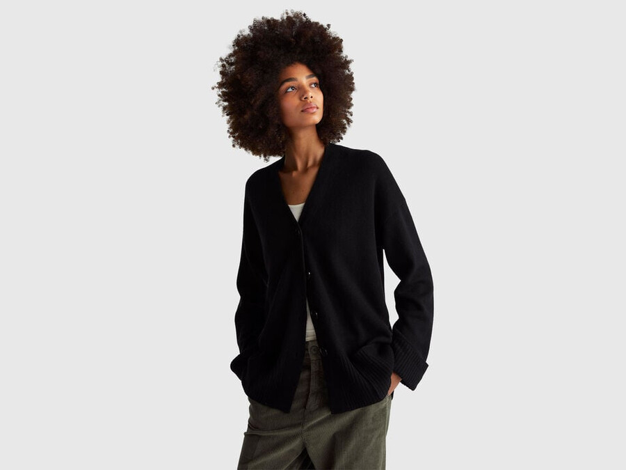 oversized fit cardigan in wool blend