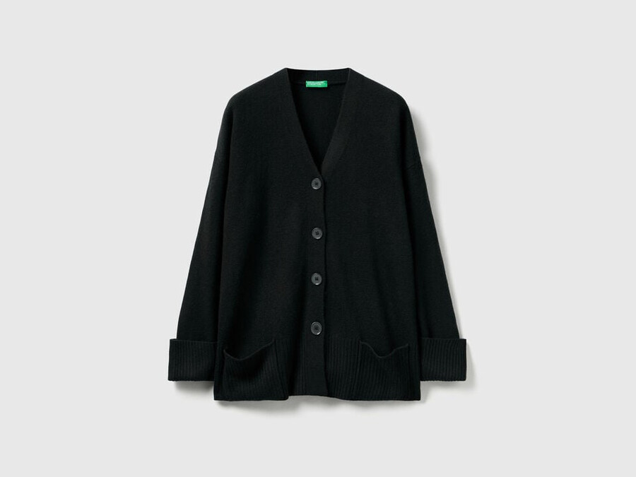 oversized fit cardigan in wool blend