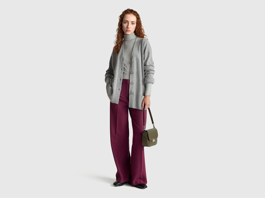 oversized fit cardigan in wool blend