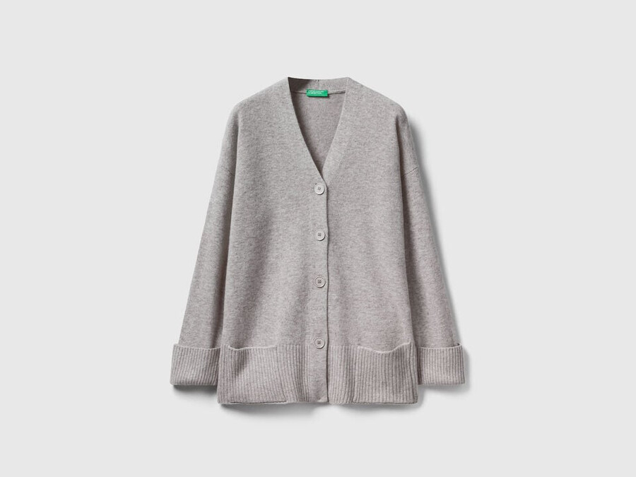oversized fit cardigan in wool blend