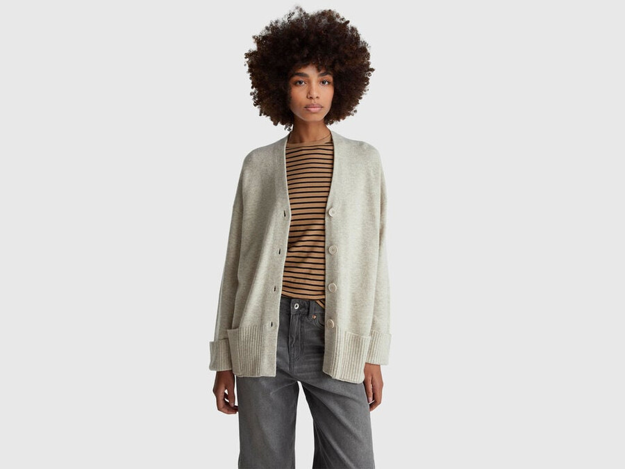 oversized fit cardigan in wool blend
