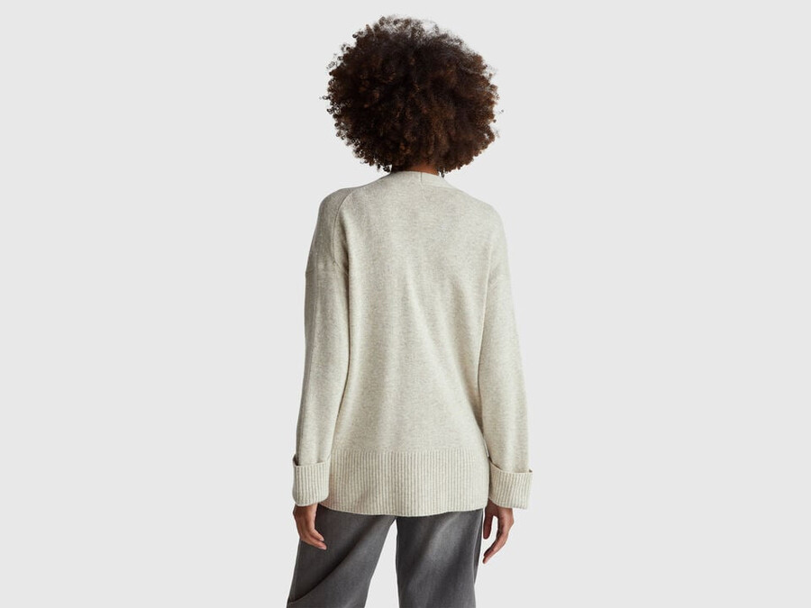 oversized fit cardigan in wool blend