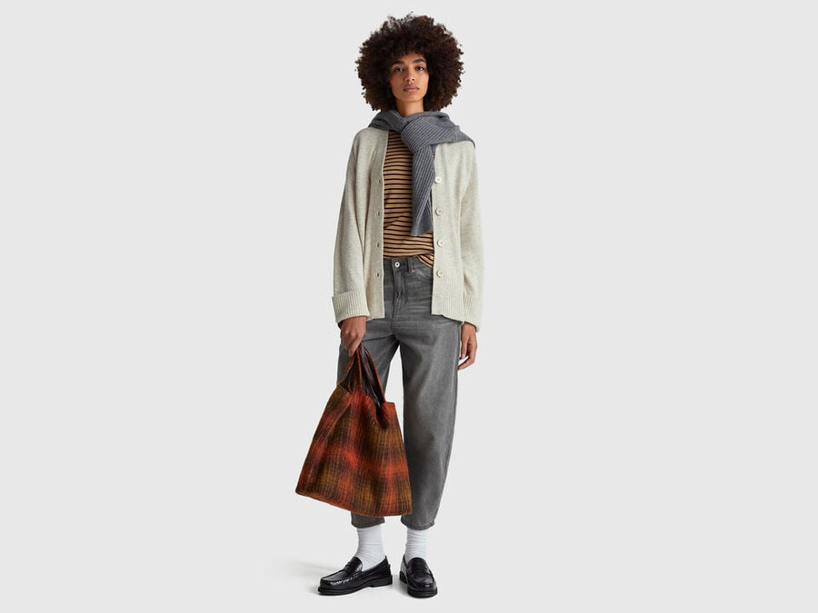 oversized fit cardigan in wool blend