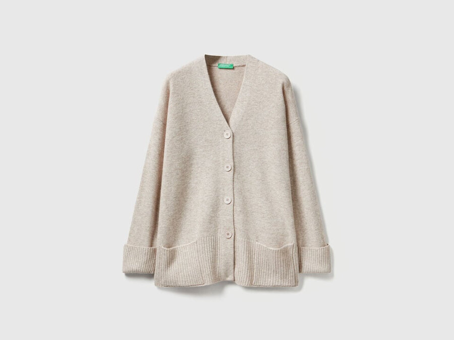 oversized fit cardigan in wool blend