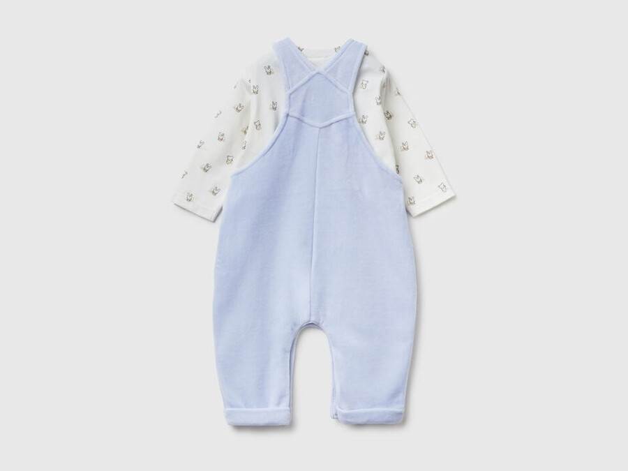 t-shirt and dungarees set in cotton