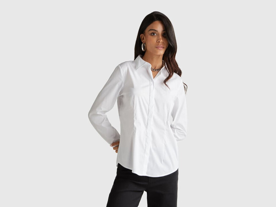 shirt in stretch cotton blend