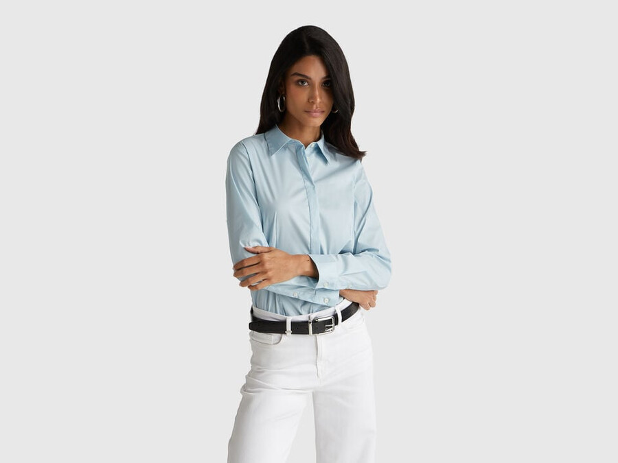 shirt in stretch cotton blend