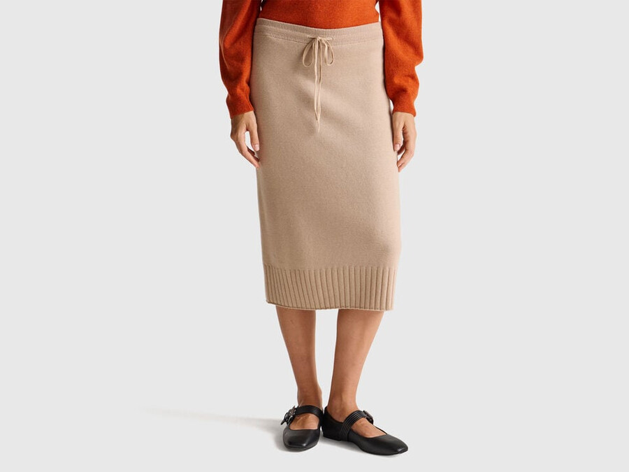 cashmere blend midi skirt