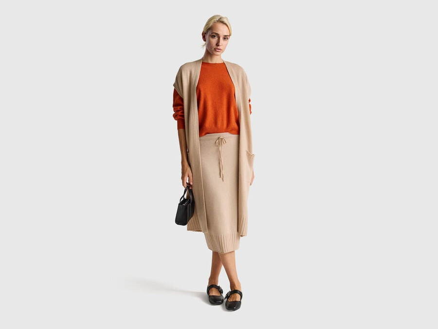 cashmere blend midi skirt