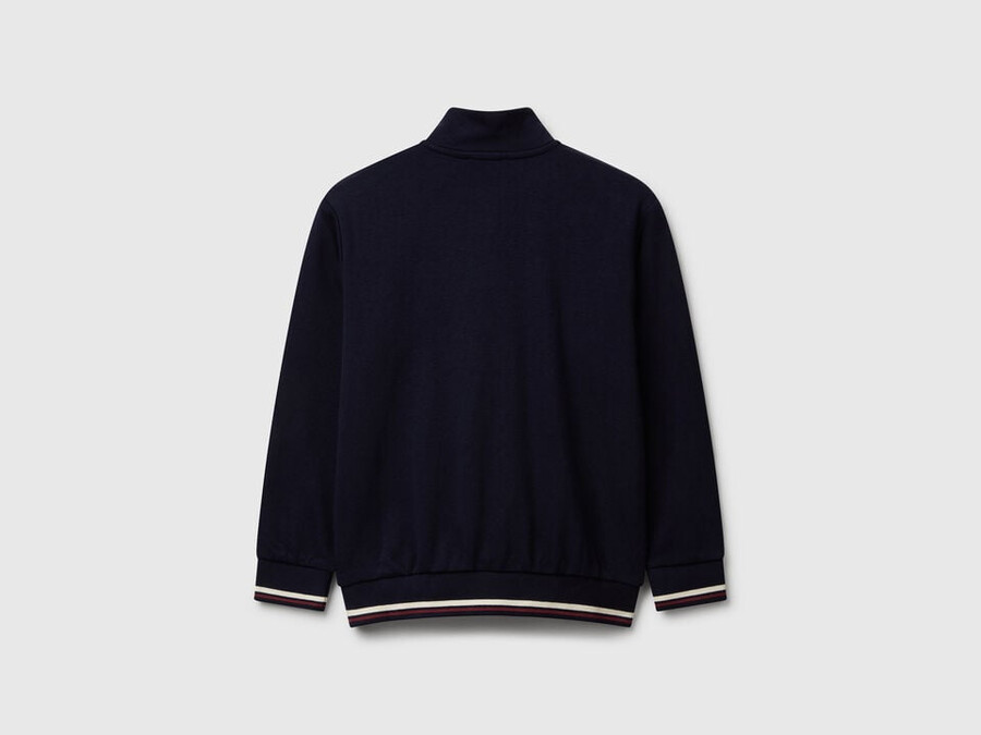 high neck sweatshirt with zipper
