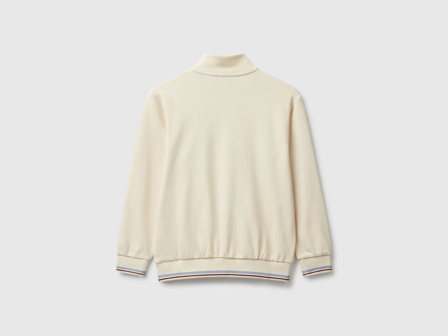 high neck sweatshirt with zipper