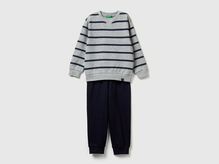 outfit with striped print