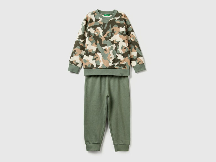outfit with camouflage print