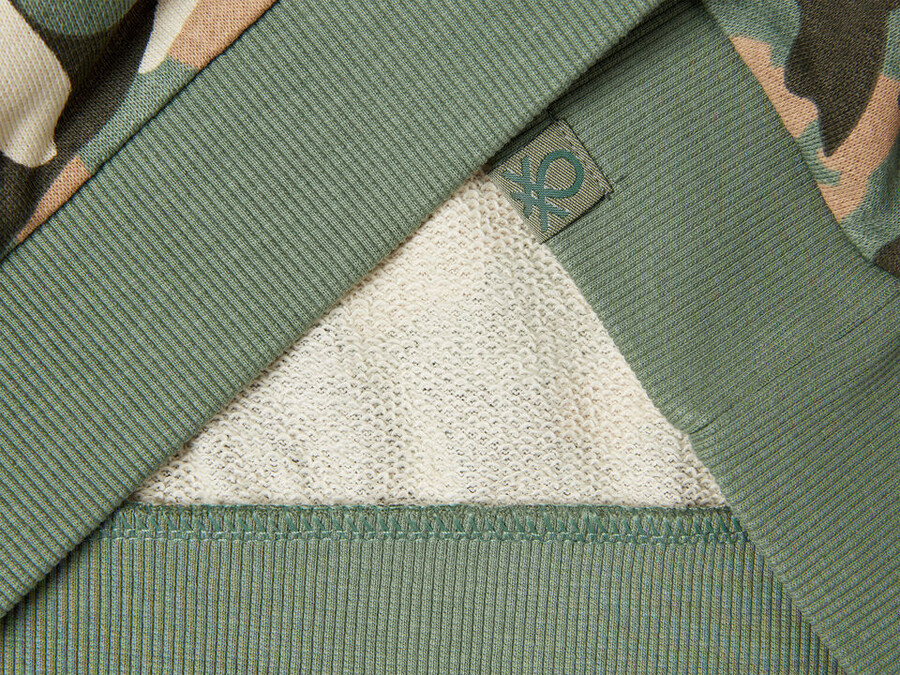 outfit with camouflage print