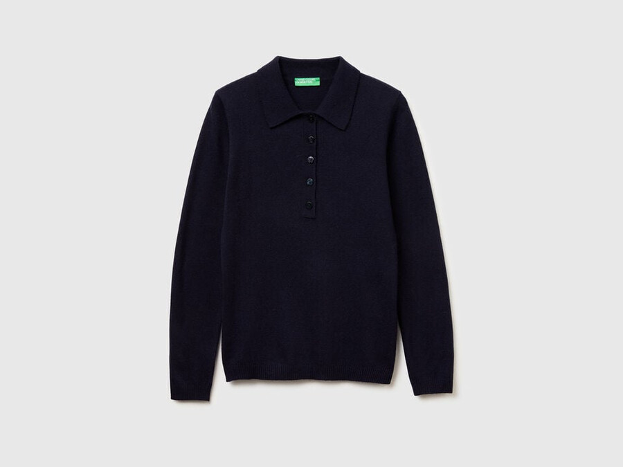 cashmere blend knit polo