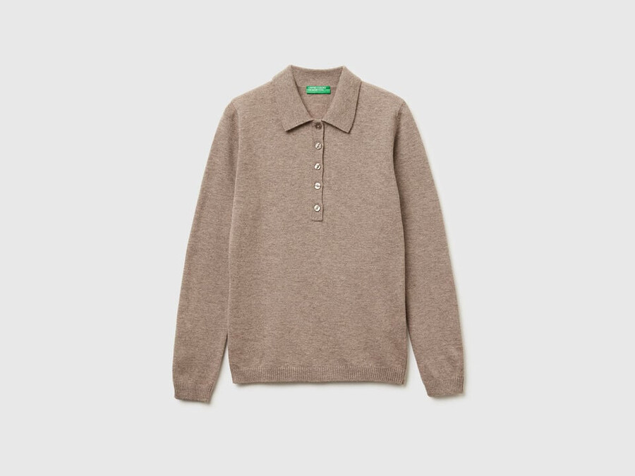 cashmere blend knit polo