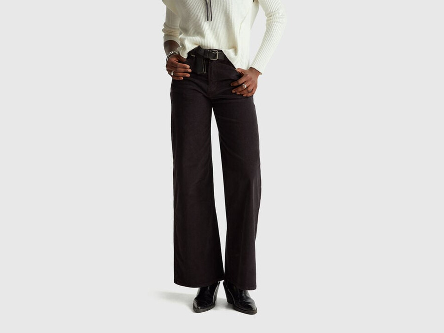 wide fit velvet trousers