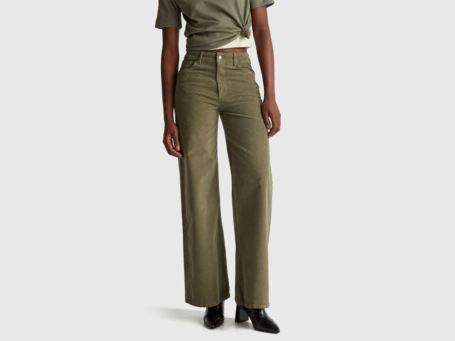 wide fit velvet trousers