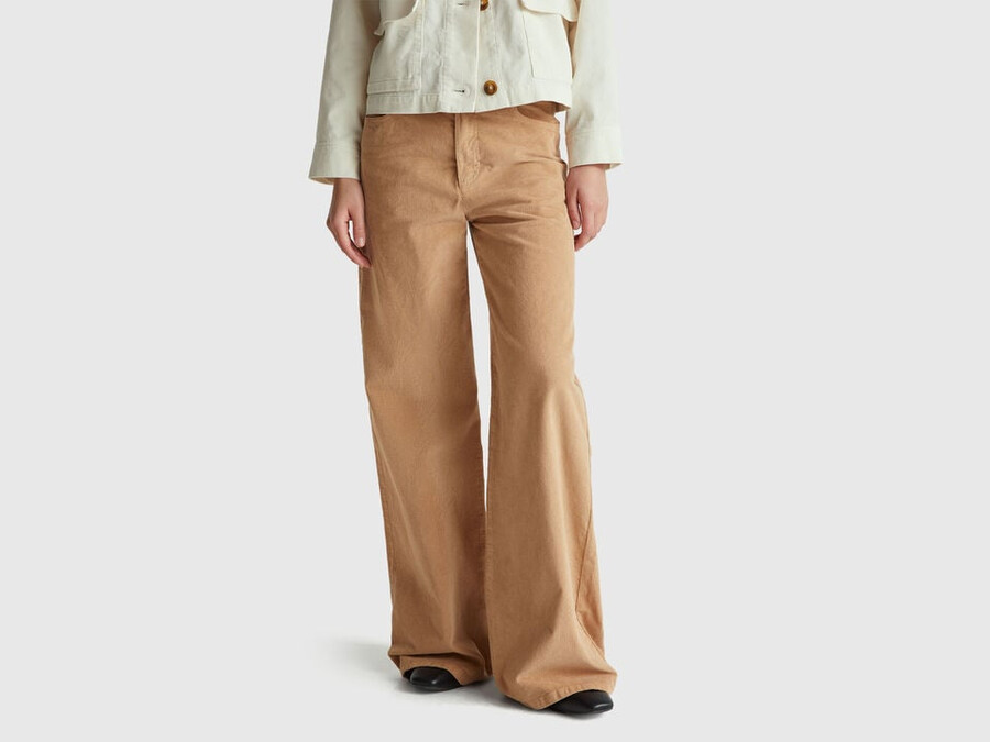 wide fit velvet trousers