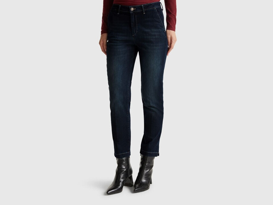 slim fit denim chinos