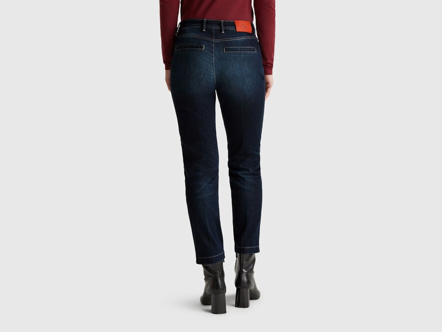 slim fit denim chinos