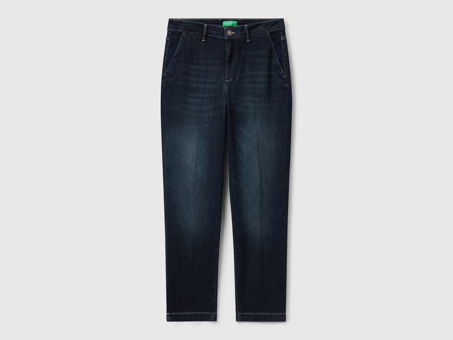 slim fit denim chinos