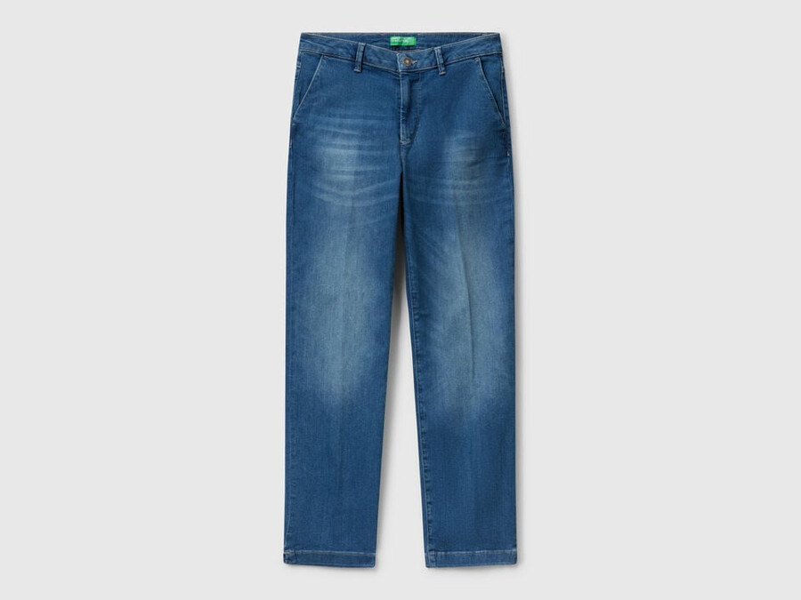 slim fit denim chinos