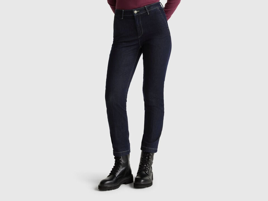 slim fit denim chinos