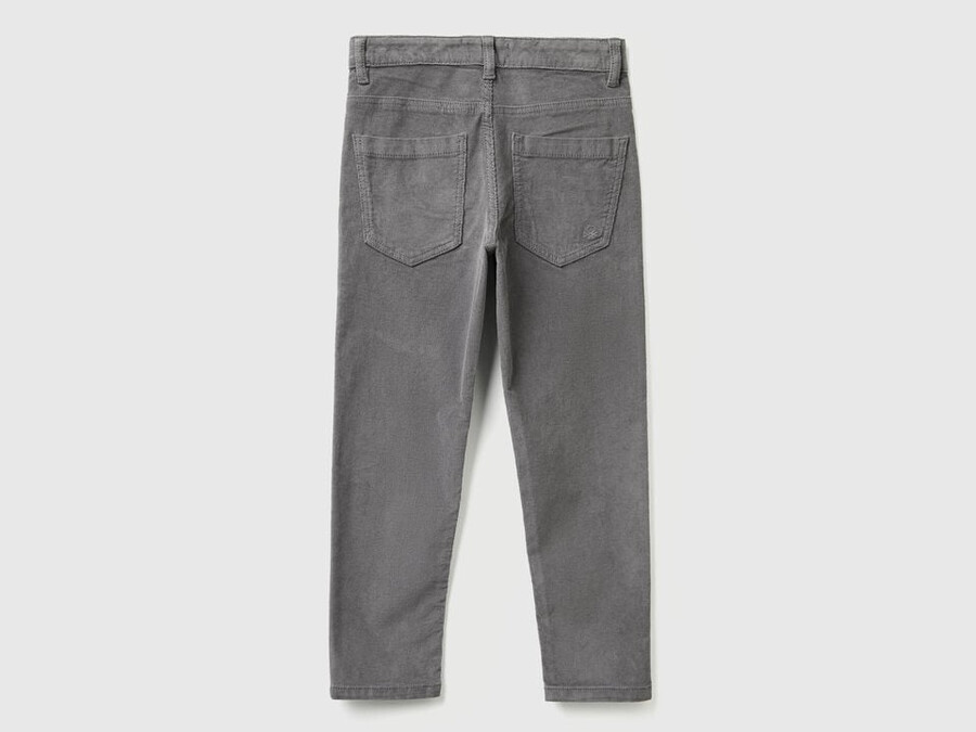 slim fit stretch velvet trousers