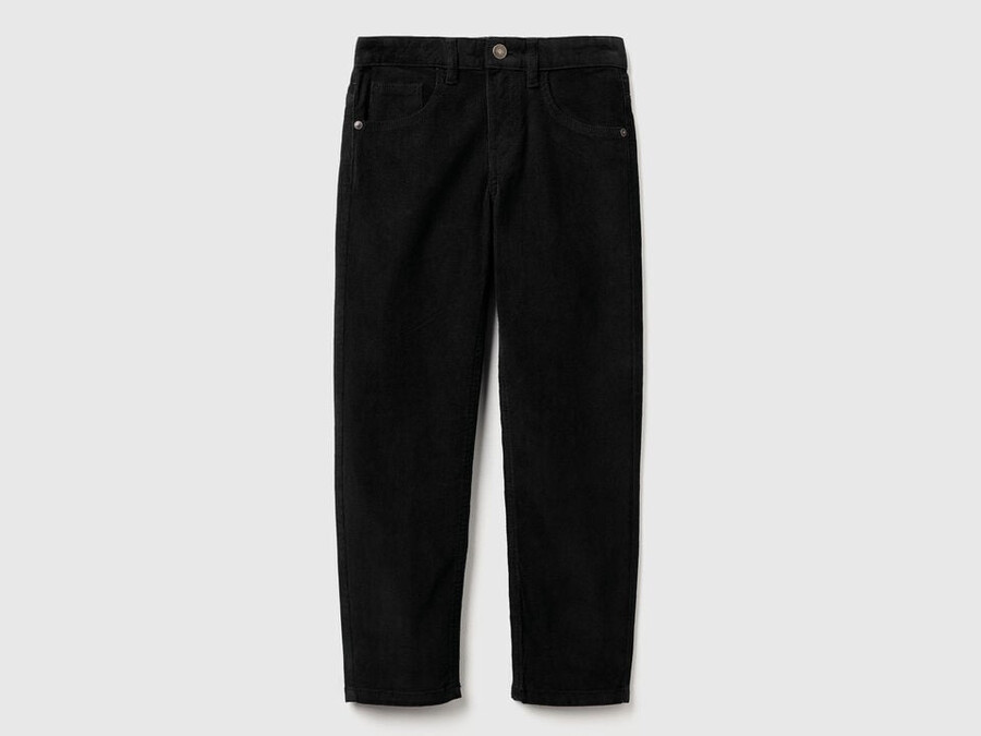 slim fit stretch velvet trousers