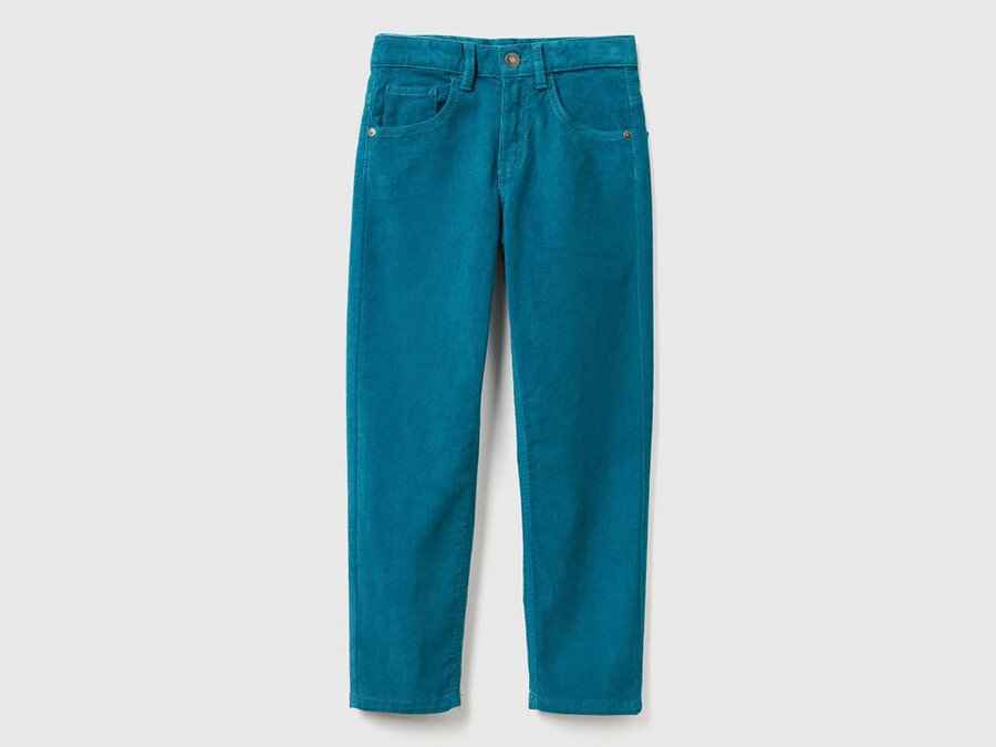 slim fit stretch velvet trousers