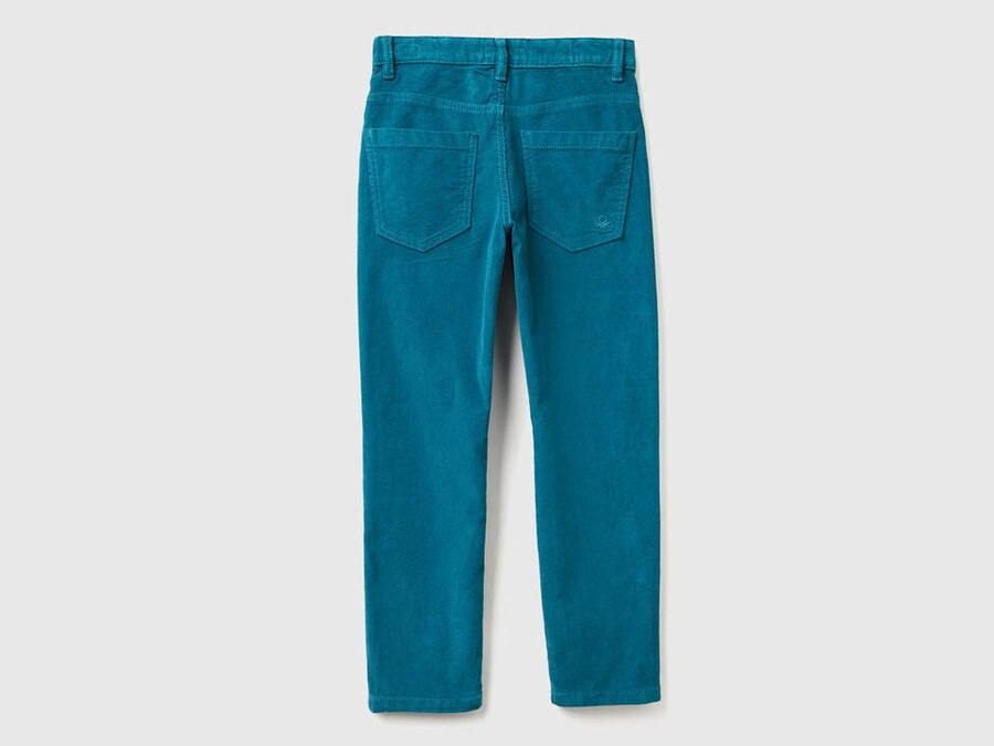slim fit stretch velvet trousers